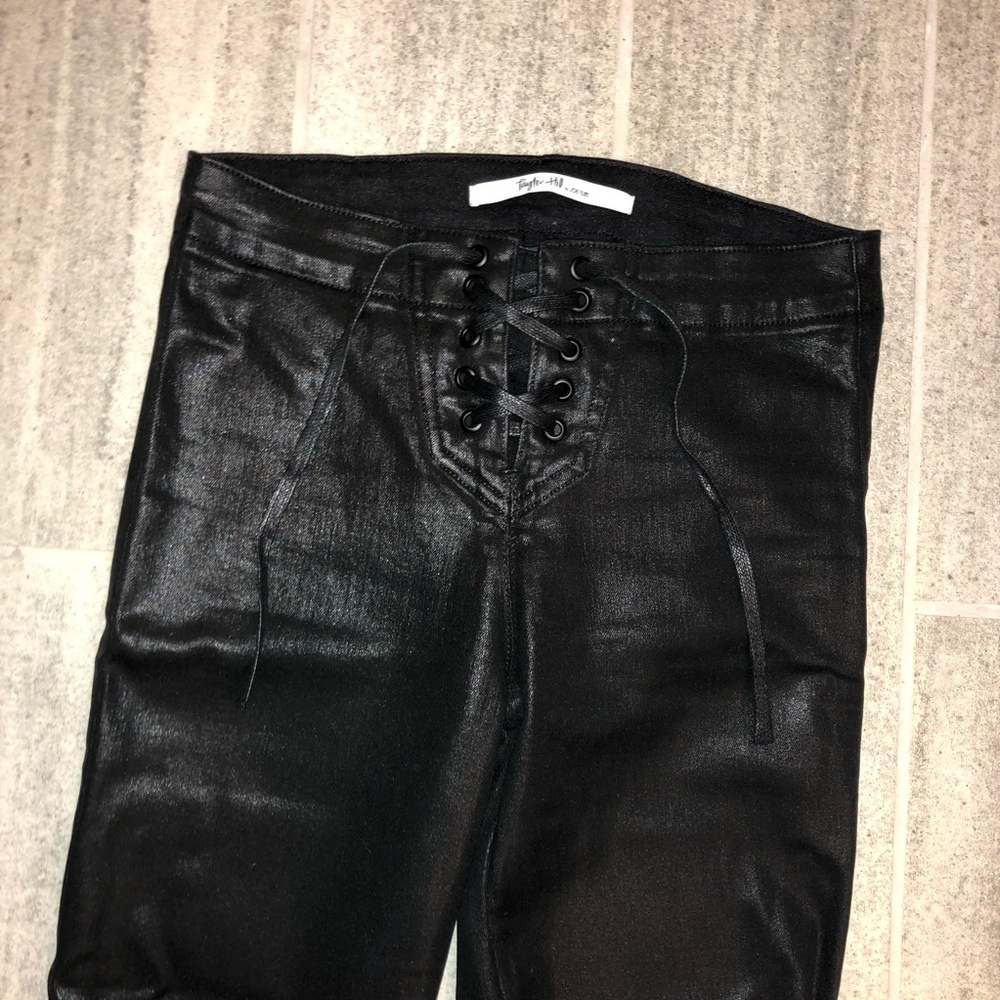 Taylor Hill Joe’s coated lace up jeans